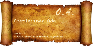 Oberleitner Ada névjegykártya